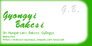 gyongyi bakcsi business card